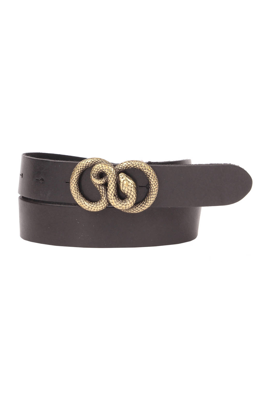 Legend leren riem, Zwart/goud