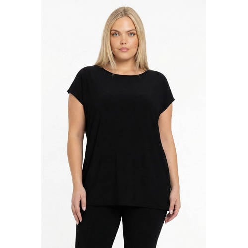 YOEK basic T-shirt van travelstof DOLCE zwart afbeelding