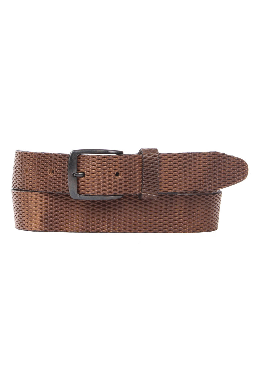 Presly & Sun leren riem grijs, Grijsbruin
