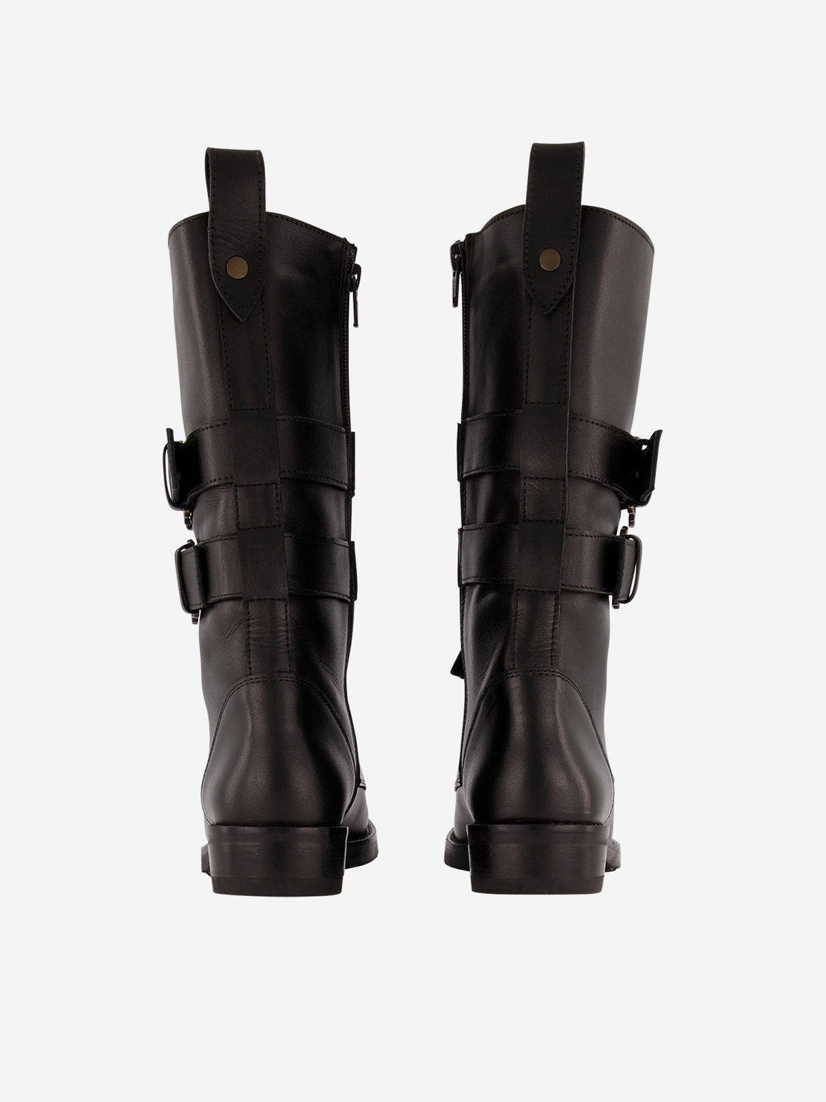 NIKKIE Coin Buckle Boots leren veterboots zwart wehkamp