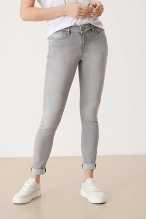 regular waist skinny jeans grijs
