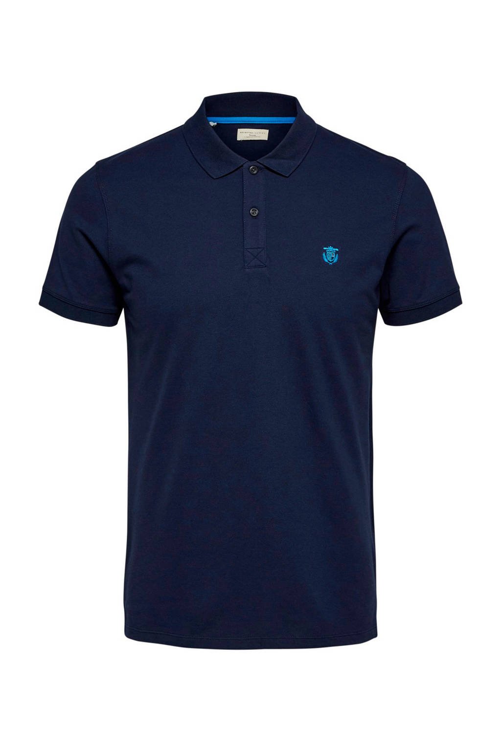 Selected Homme +Fit regular fit polo blauw, Blauw