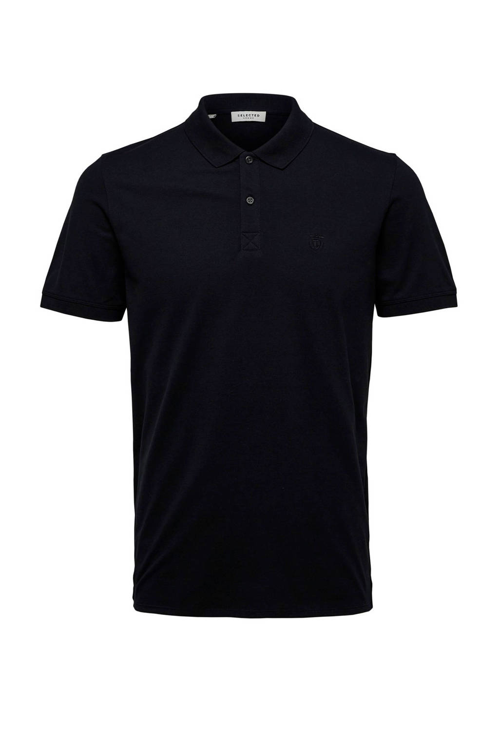 Selected Homme +Fit regular fit polo zwart, Zwart