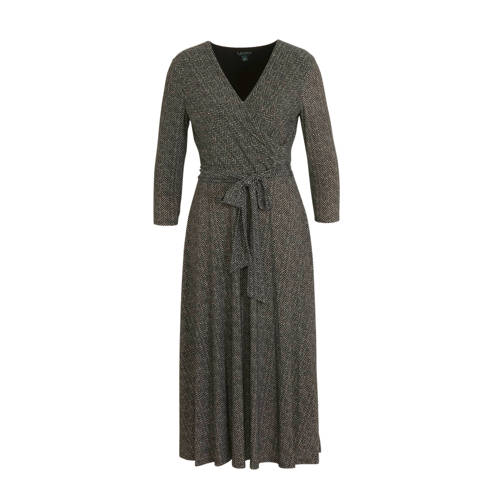 Lauren Ralph Lauren jurk Carlyna met all over print en ceintuur champage zwart Lauren Ralph Lauren jurk Carlyna met all over print en ceintuur champage zwart