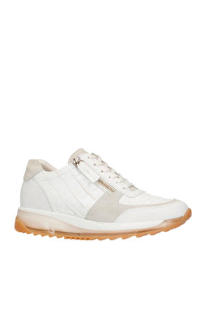 leren sneakers crocoprint wit