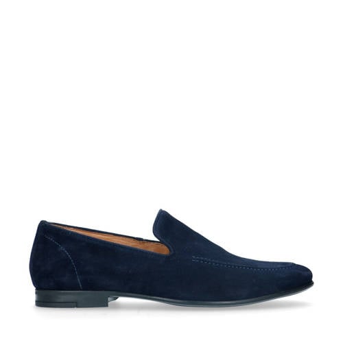 Manfield suède loafers donkerblauw afbeelding