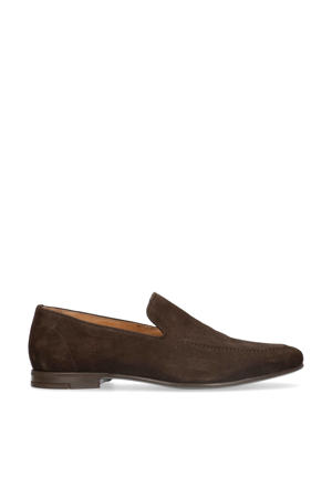 suède loafers donkerbruin