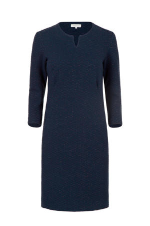 jersey jurk met all over print en glitters donkerblauw