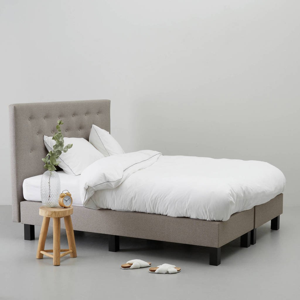 Wehkamp Home complete boxspring Victoria (160x210 cm), Taupe
