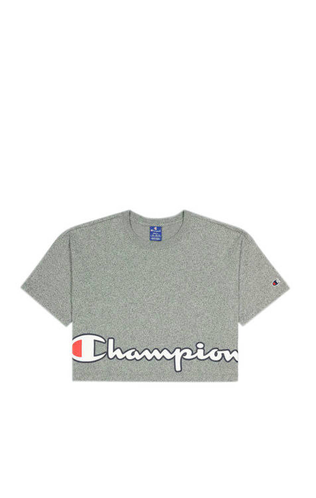 Champion cropped t-shirt grijs melange, Grijs melange