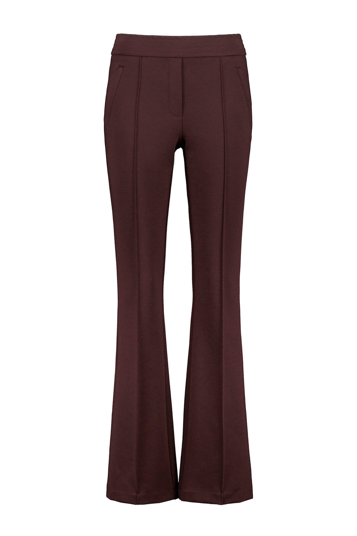 Expresso high waist flared broek bordeaux | wehkamp