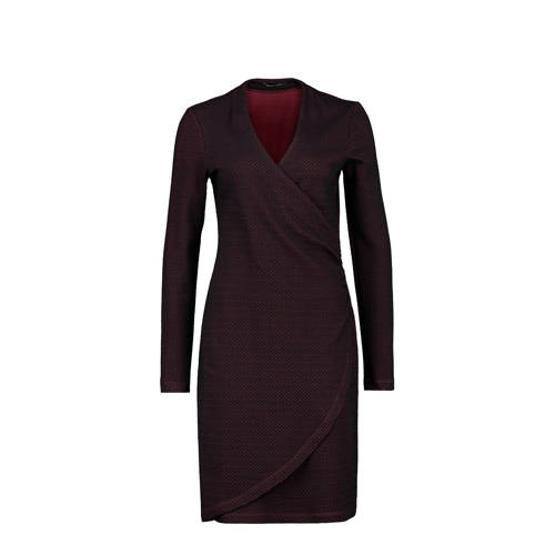Expresso overslagjurk met jacquard zwart roze Expresso overslagjurk met jacquard zwart roze