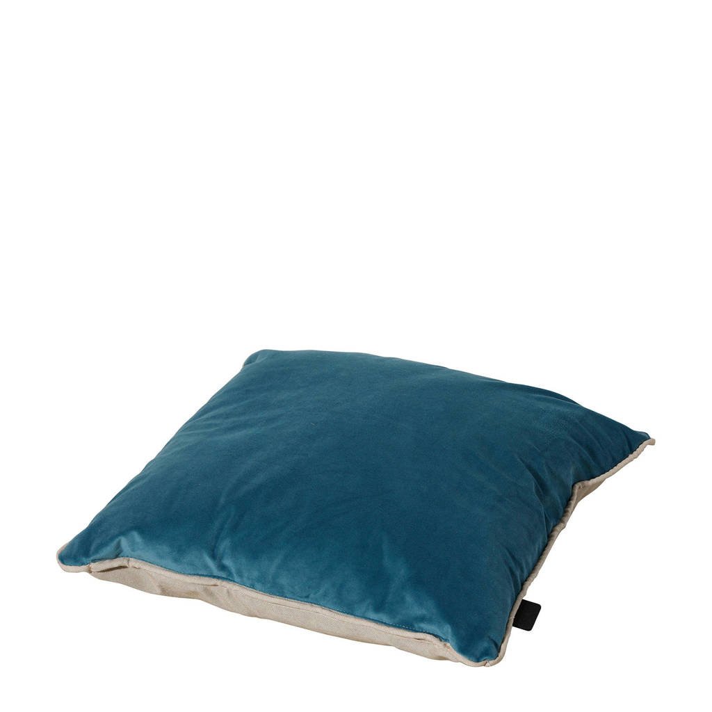 Madison sierkussen tuin (45x45 cm), Blauw/linnen
