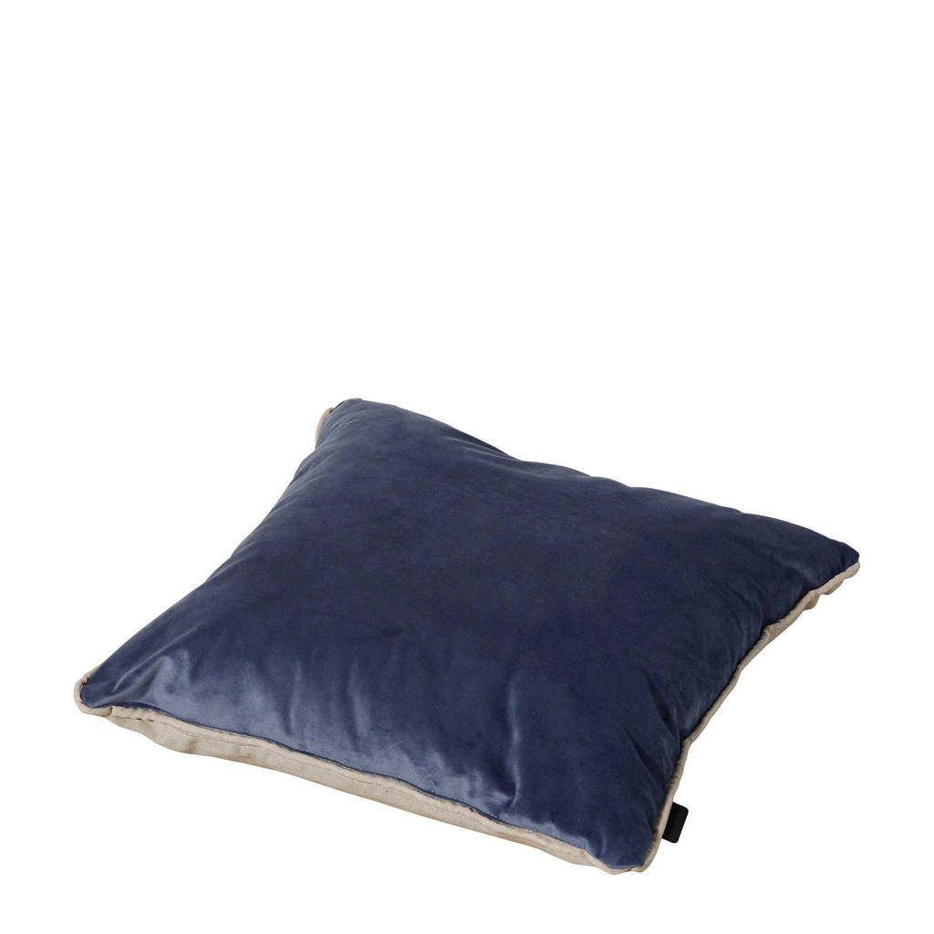 Madison sierkussen tuin (45x45 cm), Donkerblauw/linnen