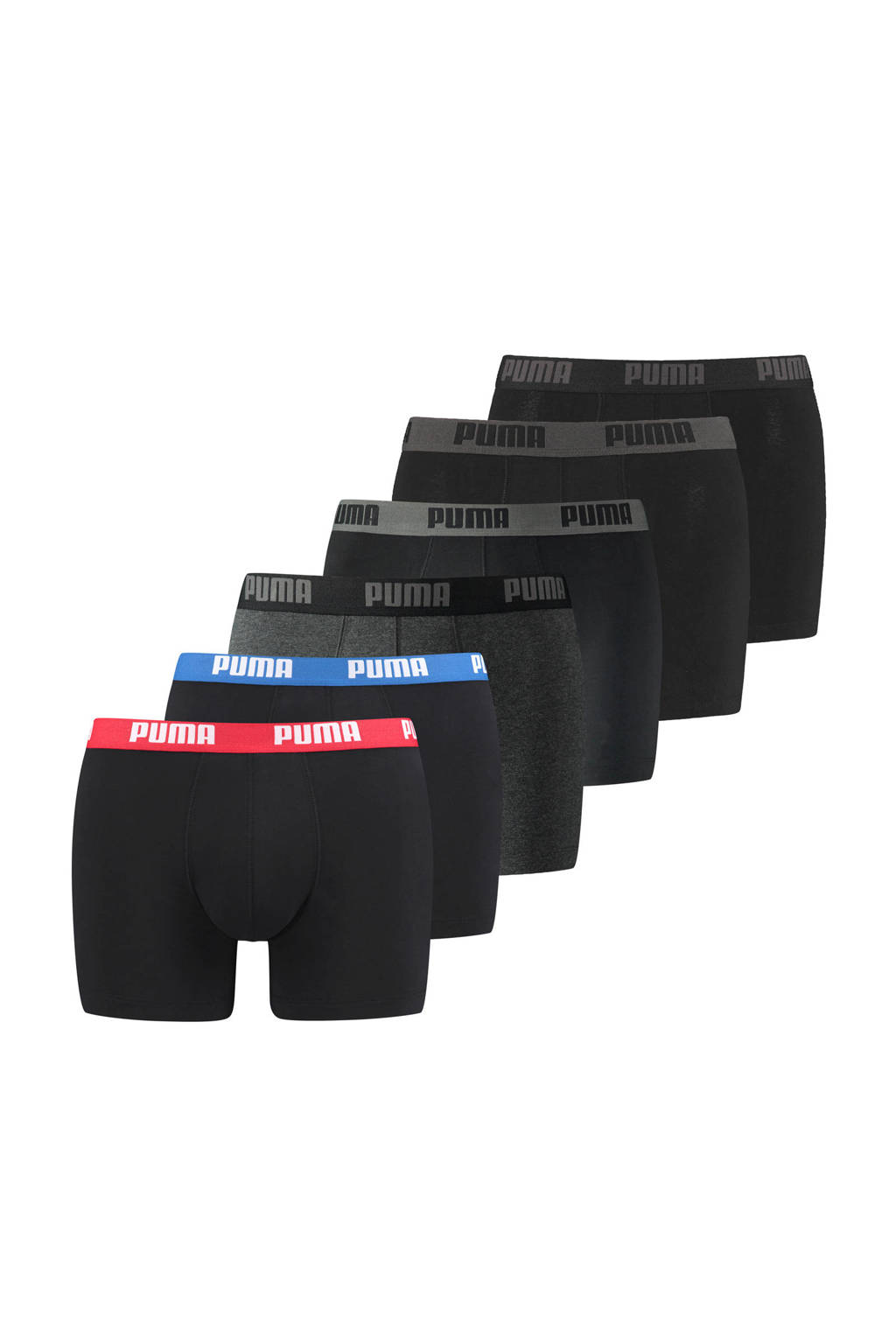 Puma boxershort (set van 6), Zwart