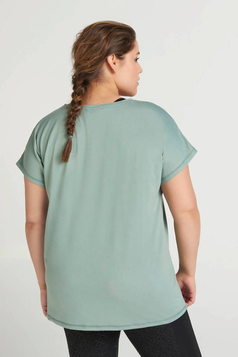 ACTIVE By Zizzi Plus Size sport Tshirt mintgroen wehkamp