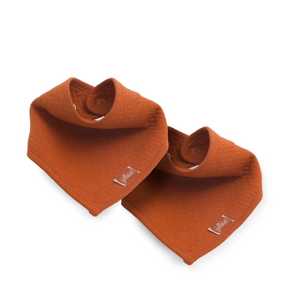 Jollein slab bandana Brick velvet rust - set van 2, Bruin/brique