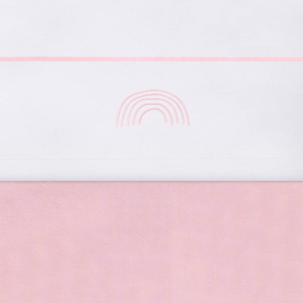 Jollein baby wieglaken 75x100 cm Rainbow blush pink, Wit/roze