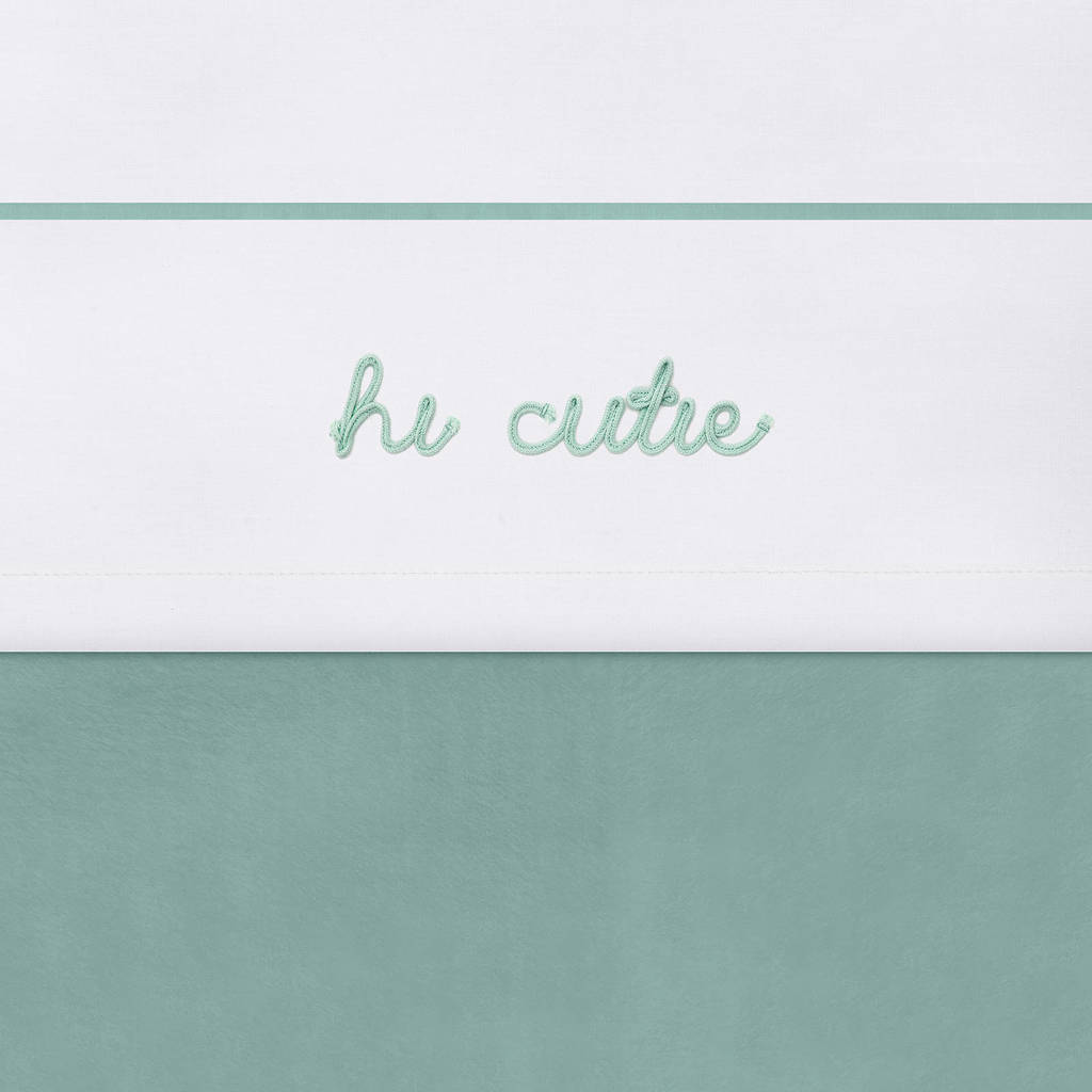 Jollein baby wieglaken 75x100 cm Hi cutie ash green, Wit/groen