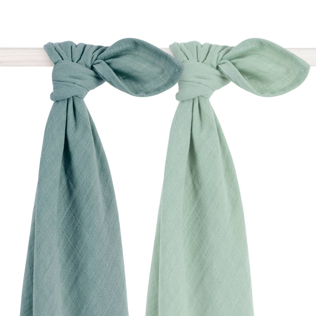 Jollein bamboe multidoek large - set van 2 115x115 cm groen, Ash green