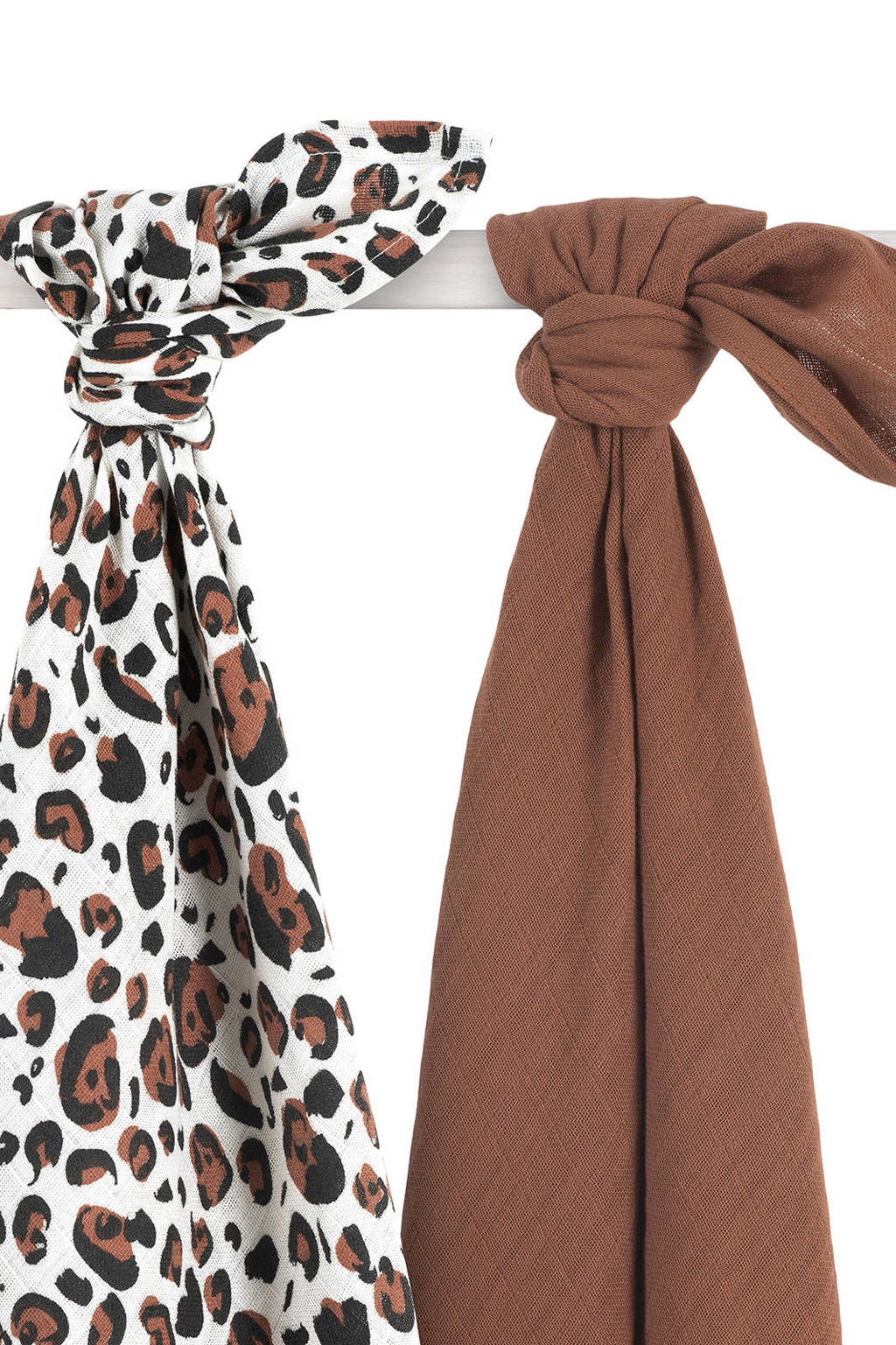 Jollein hydrofiele multidoek large 115x115 cm Leopard natural - set van 2