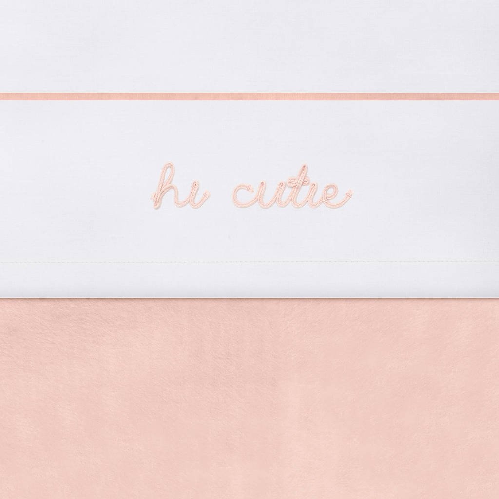 Jollein baby wieglaken 75x100cm Hi cutie pale pink, Wit/roze