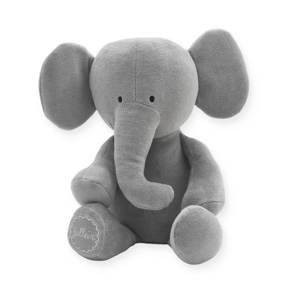 Jollein Elephant storm grey knuffel 37 cm, Grijs