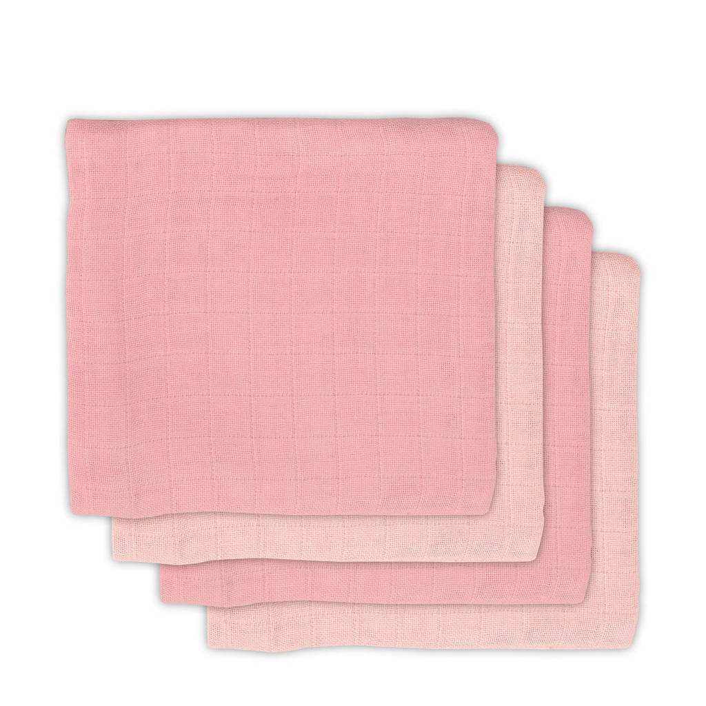 Jollein bamboe multidoek small - set van 4 70x70 cm caramelwit
