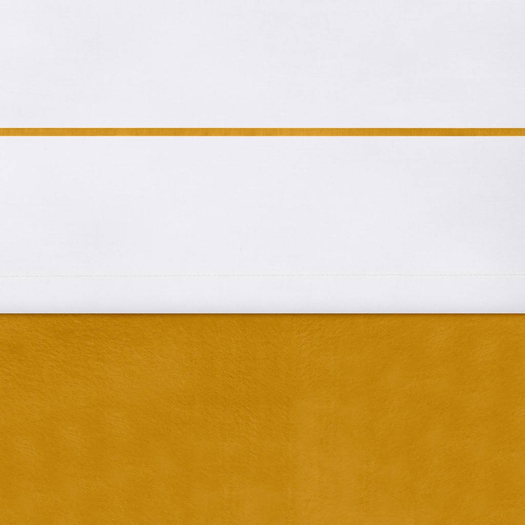 Jollein baby ledikantlaken 120x150 cm velvet mustard, Wit/oker
