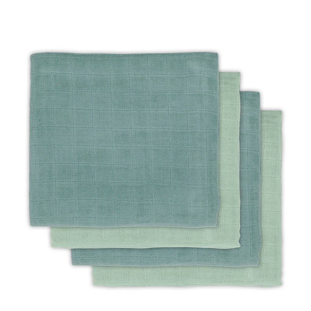 Jollein bamboe multidoek small - set van 4 70x70 cm groen, Ash green