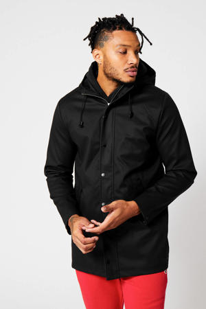 straight fit regenjas Jace washed black