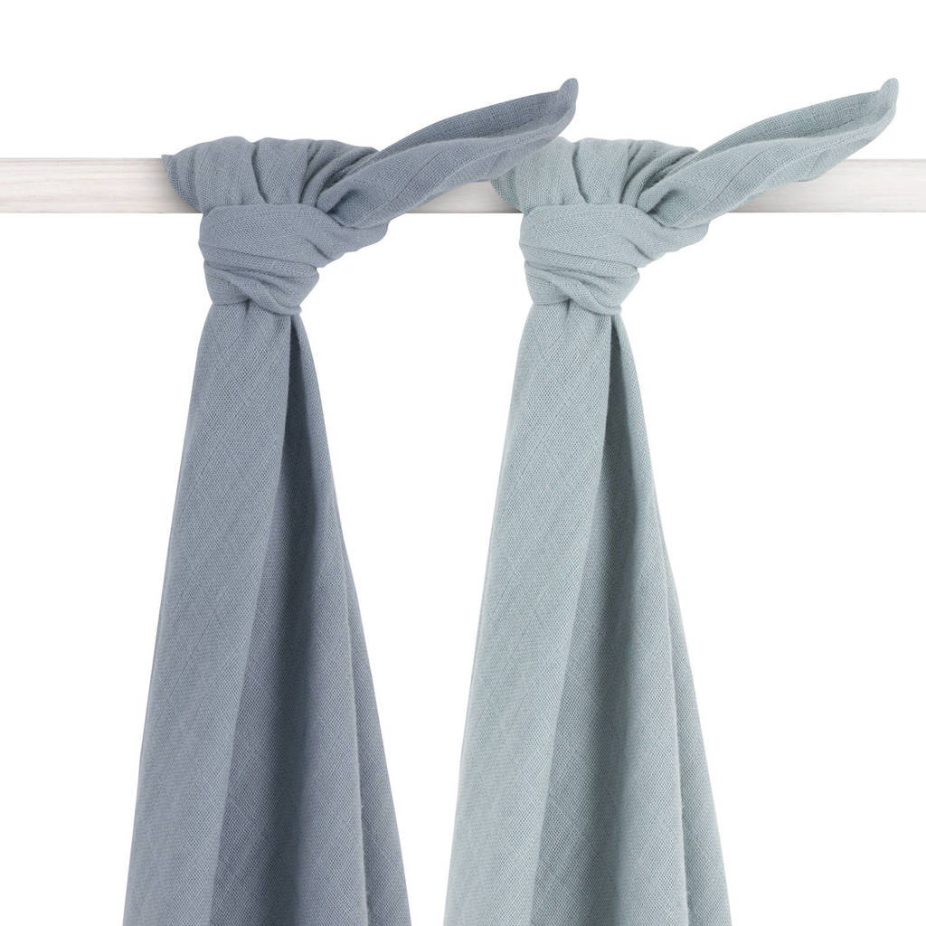 Jollein bamboe multidoek large - set van 2 115x115 cm grijs, Storm Grey