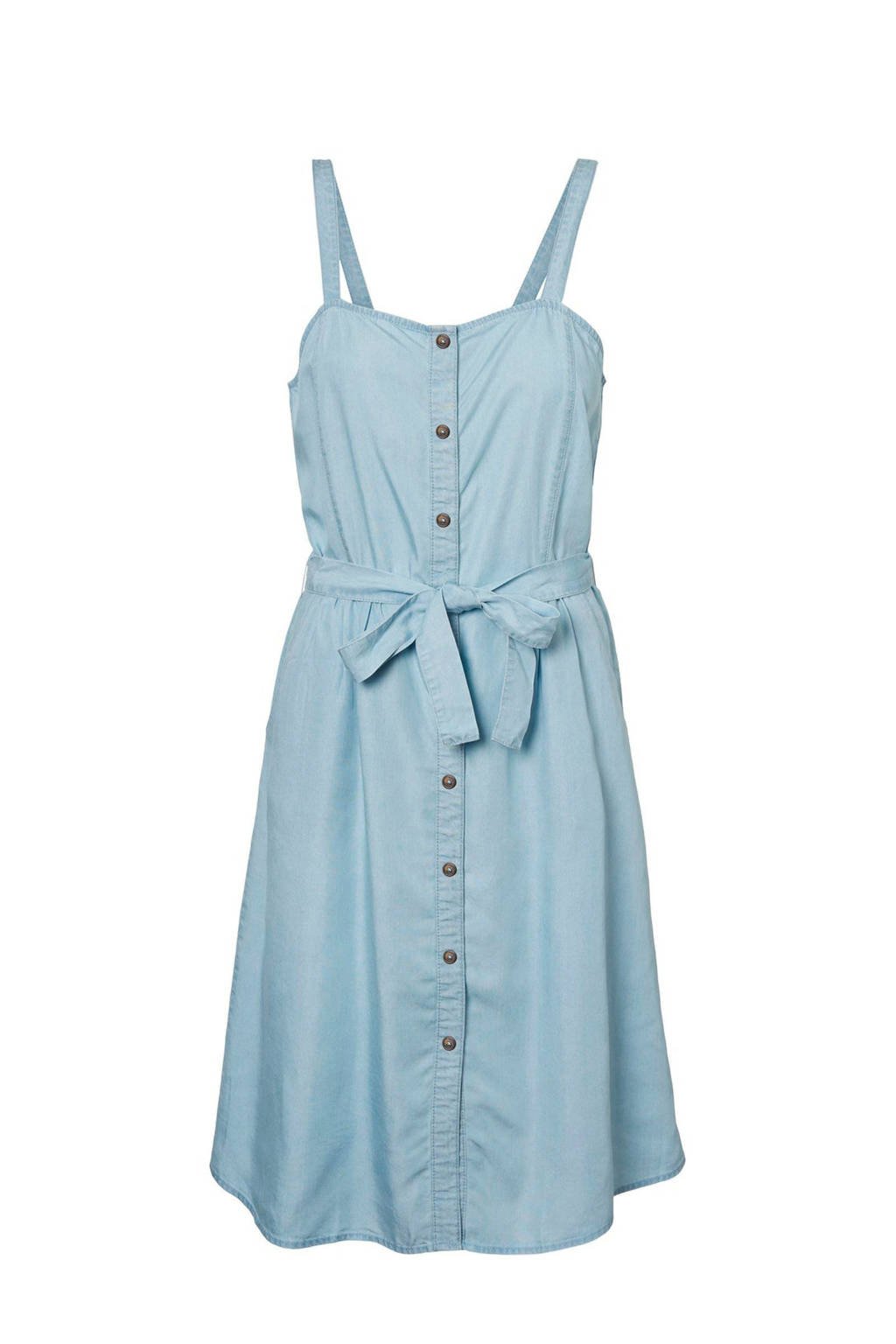 NOISY MAY A-lijn jurk met ceintuur blauw, Blauw