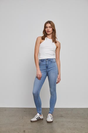 high waist skinny jeans NMCALLIE blauw