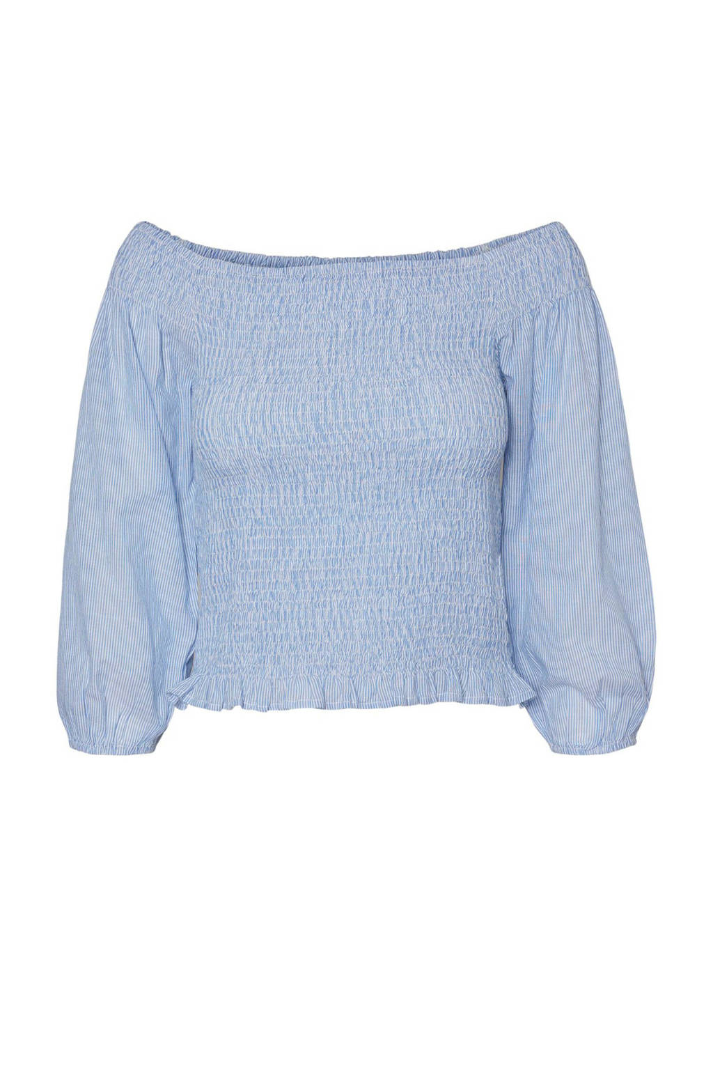 NOISY MAY off shoulder top blauw, Blauw