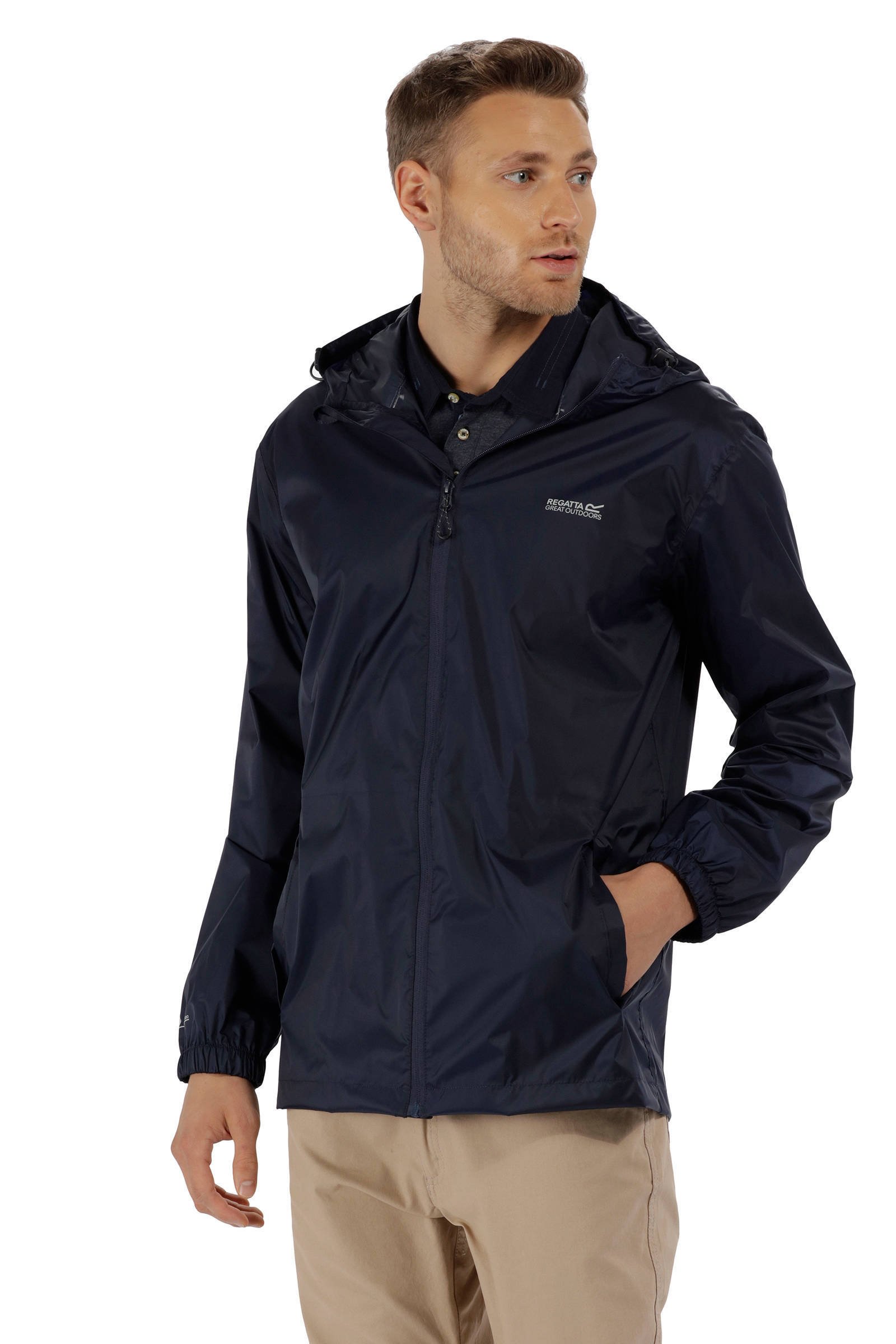 regenjas Pack It Jacket III donkerblauw