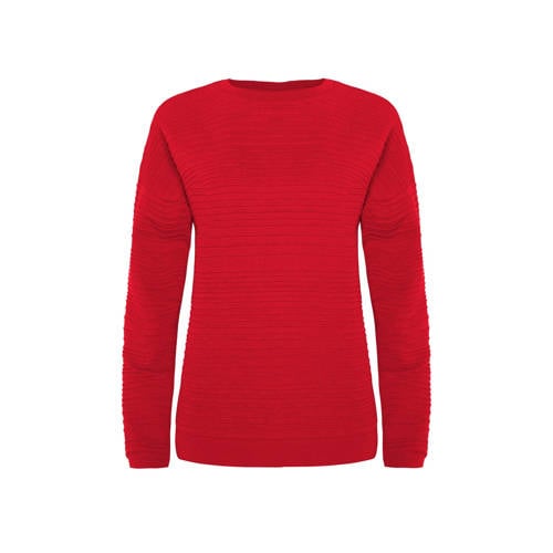 WE Fashion sweater met textuur rood