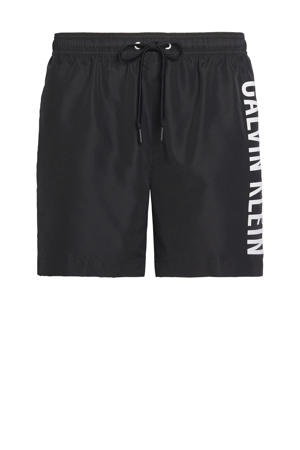 zwemshort met tekstopdruk zwart