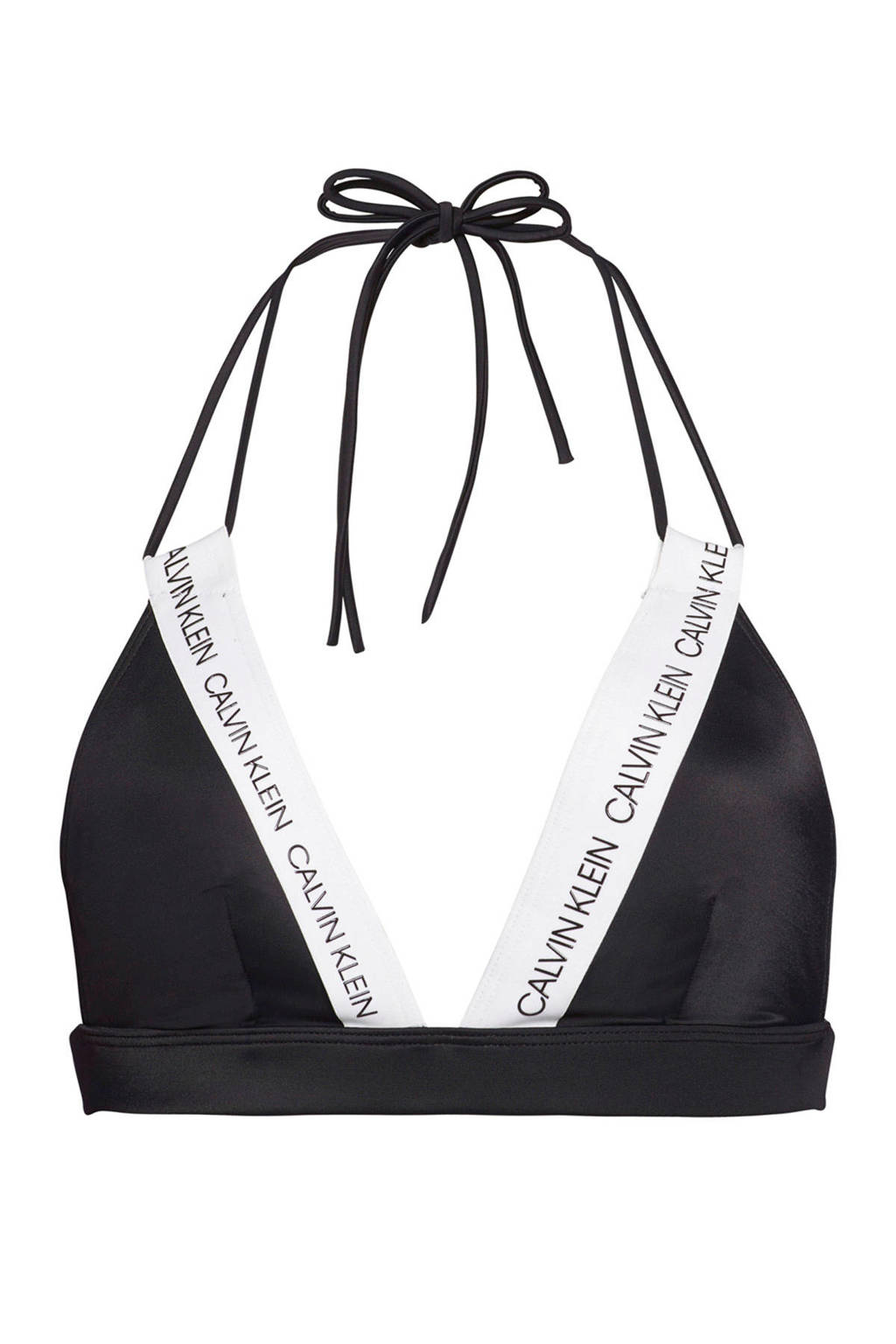 CALVIN KLEIN triangel bikinitop zwart/wit, Zwart