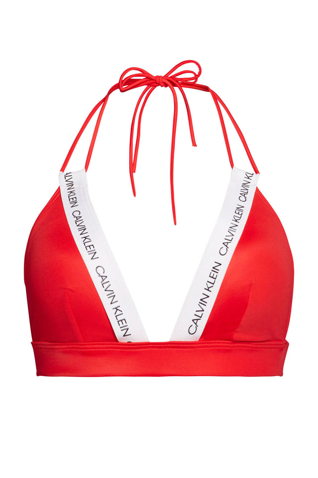 CALVIN KLEIN triangel bikinitop rood/wit, Rood/wit