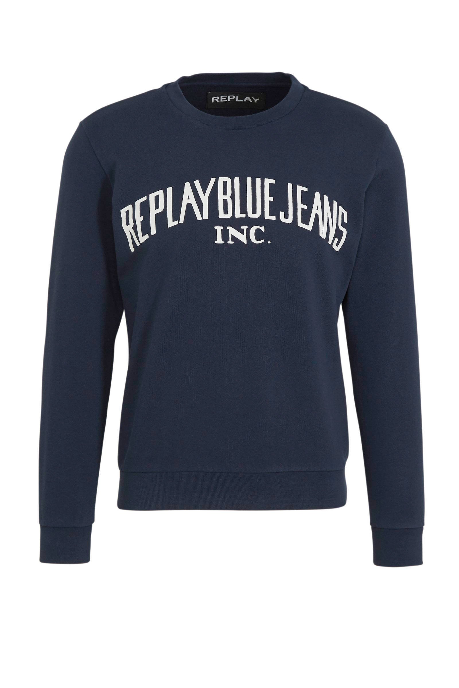 REPLAY sweater met logo donkerblauw | wehkamp REPLAY sweater met logo donkerblauw | wehkamp