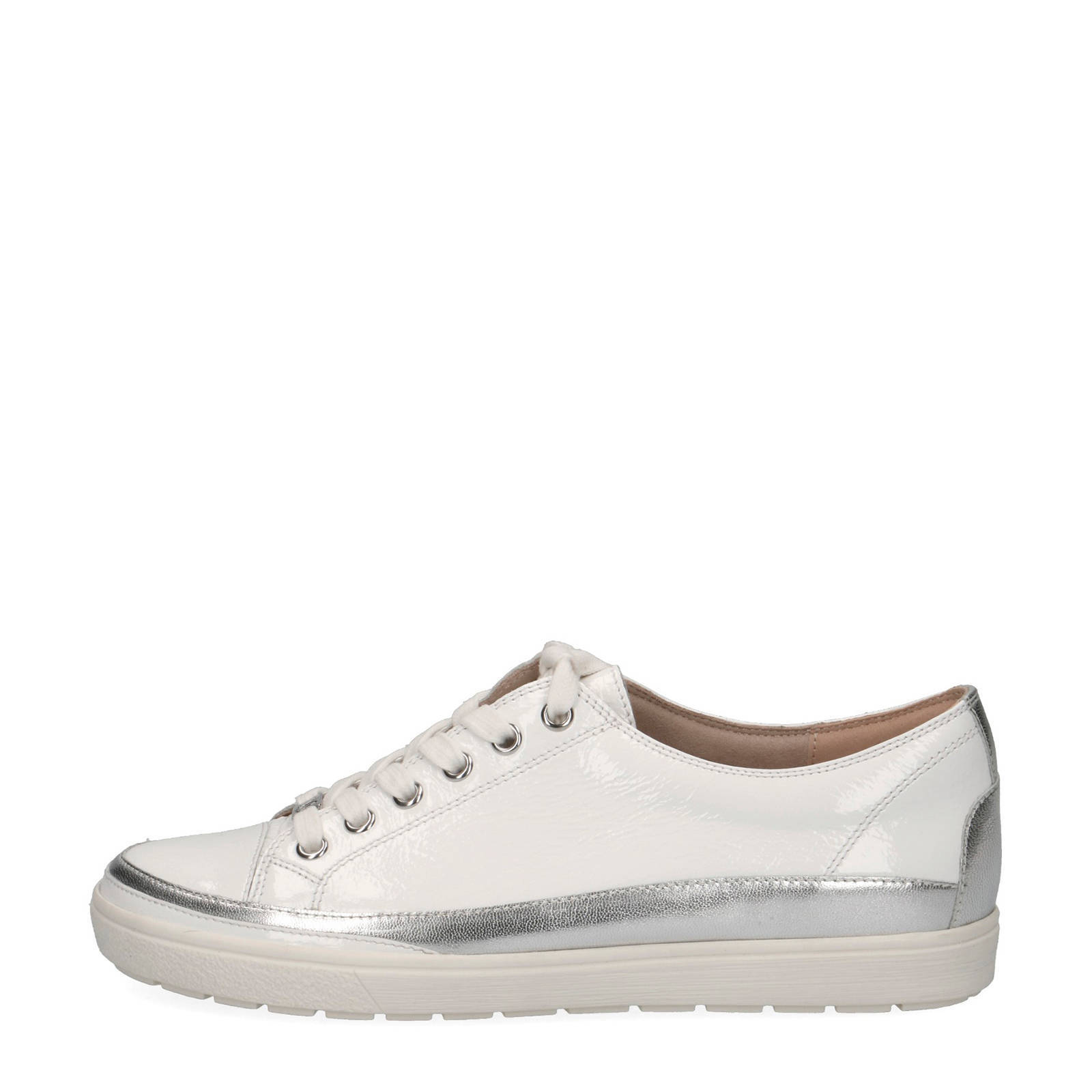 Caprice Manou leren sneakers wit/zilver | wehkamp