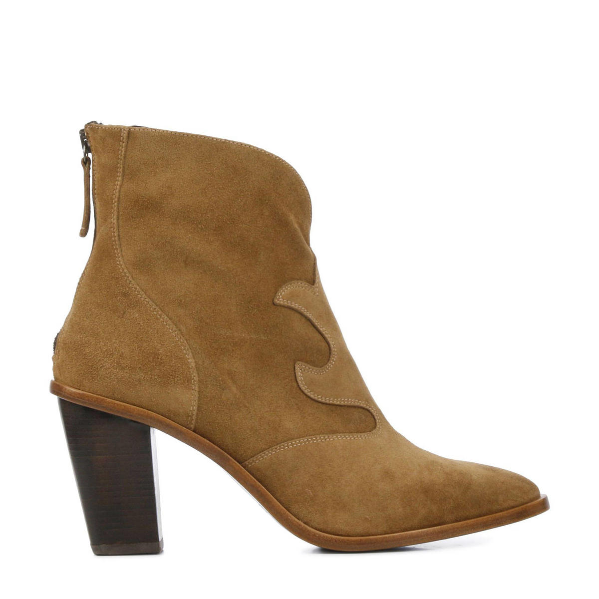 Zinda 4522 suède enkellaarzen camel wehkamp