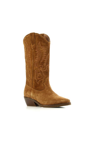 suède cowboylaarzen cognac
