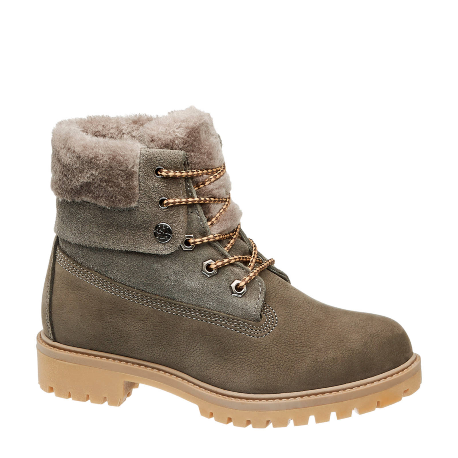 Grijze outlet veterboots dames