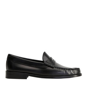 leren mocassins zwart