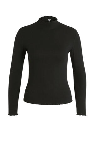 ribgebreide top zwart