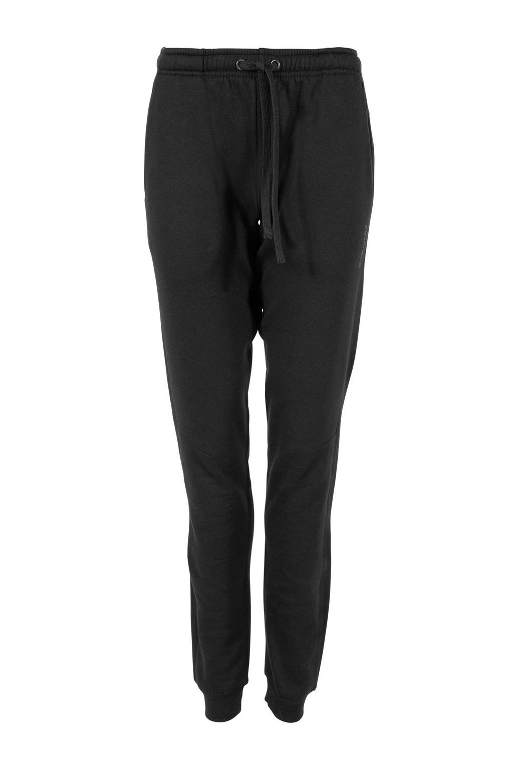 Zwarte dames Stanno joggingbroek van katoen met regular fit en elastische tailleband met koord