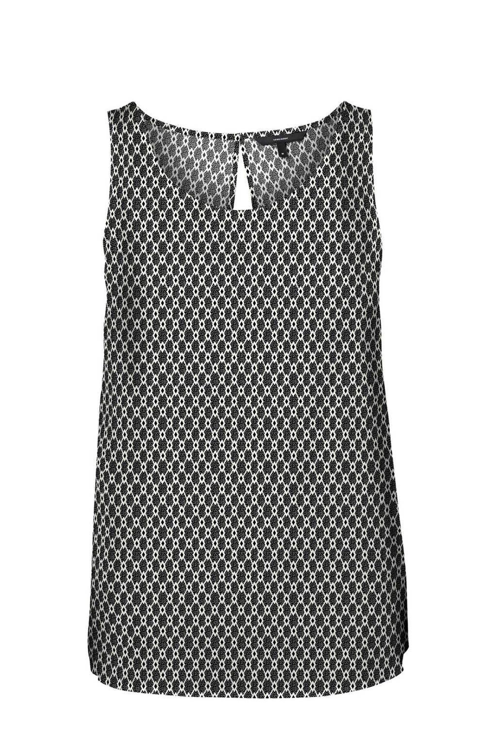VERO MODA top met grafische print zwart/wit, Zwart/wit