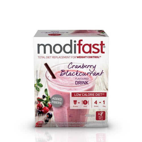 Wehkamp Modifast Intensive Milkshake Cranberry 800 kcal-440g aanbieding